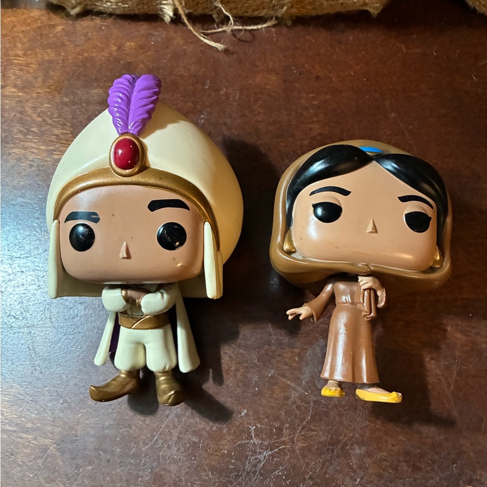 Funko Pop! Disney Aladdin Prince Ali #475 & Princess Jasmine #477 Vinyl Figures